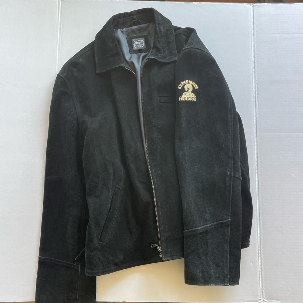 Hendrix Experience Black Suede Jacket Men Size Large